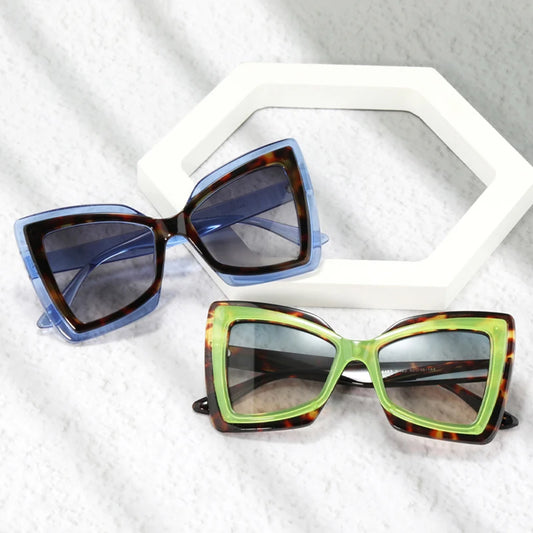 Occhiali da sole geometrici oversize bicolor da donna - Occhiali da sole donna ATREND