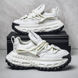 Sneakers chunky in pelle microfibra da uomo
