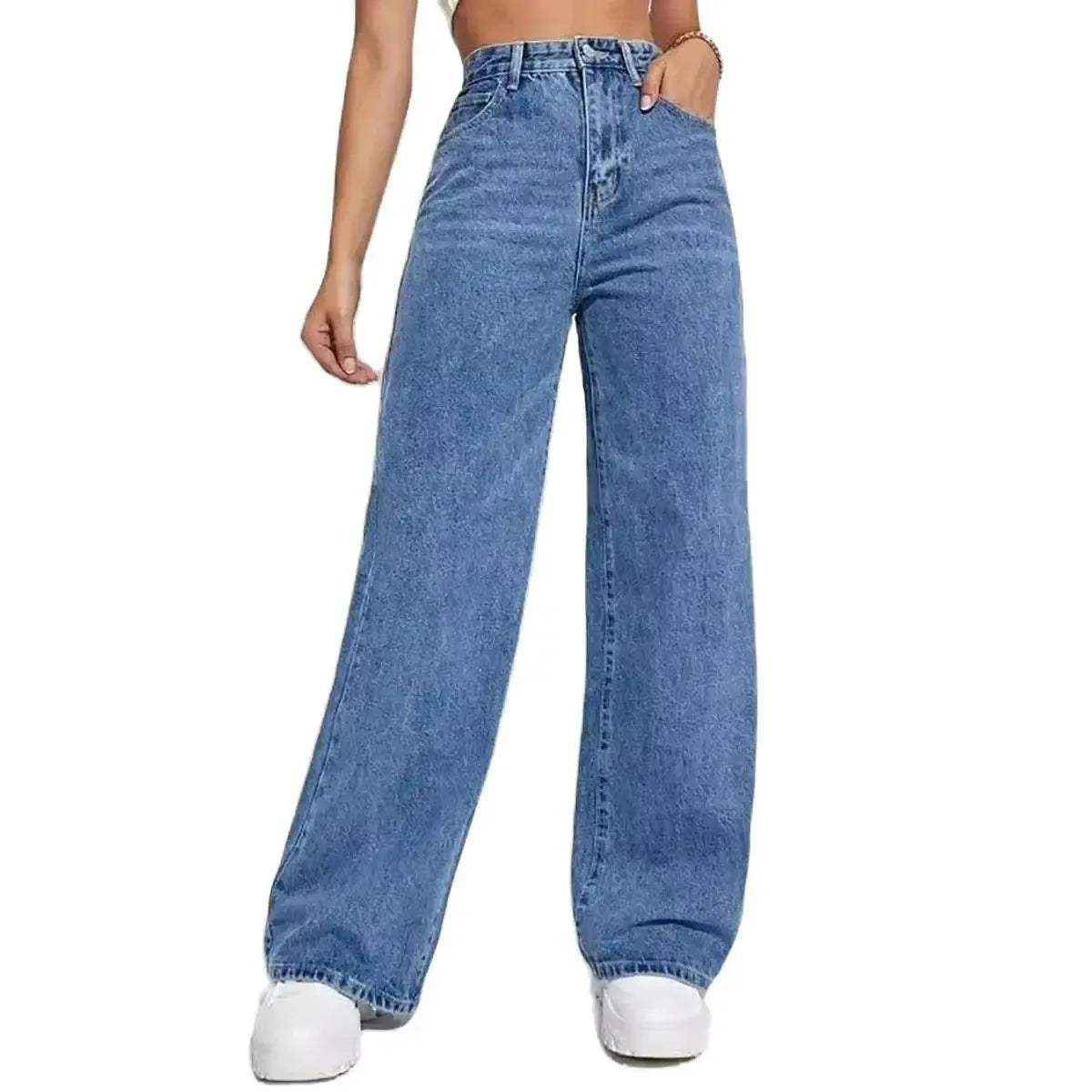 Jeans casual a vita alta da donna - Jeans donna ATREND