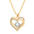 Collana con cuore e pietra portafortuna con brillantini e scritta da donna