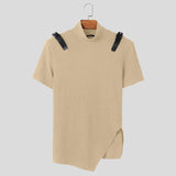 T-shirt casual geometrica con fibbie da uomo - T-shirt uomo ATREND