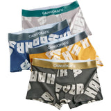 Boxer casual 4 pezzi con fascia elastica e stampa a lettere da uomo