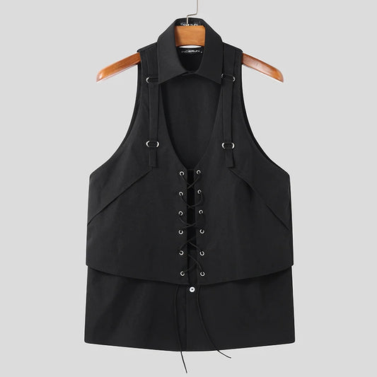 Gilet geometrico con lacci da uomo - Gilet uomo ATREND