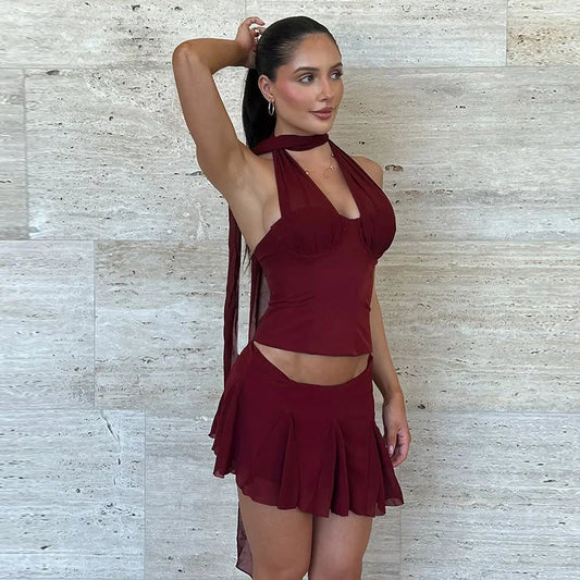 Set coordinato top e mini gonna da donna - Set coordinato donna ATREND