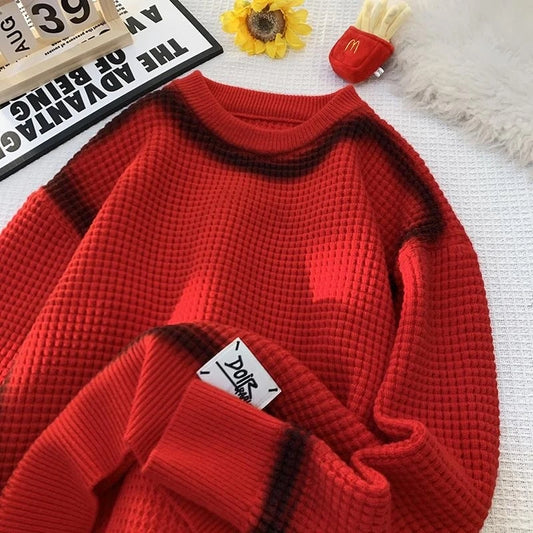 Pullover casual vintage con bordo a contrasto da uomo - Pullover uomo ATREND
