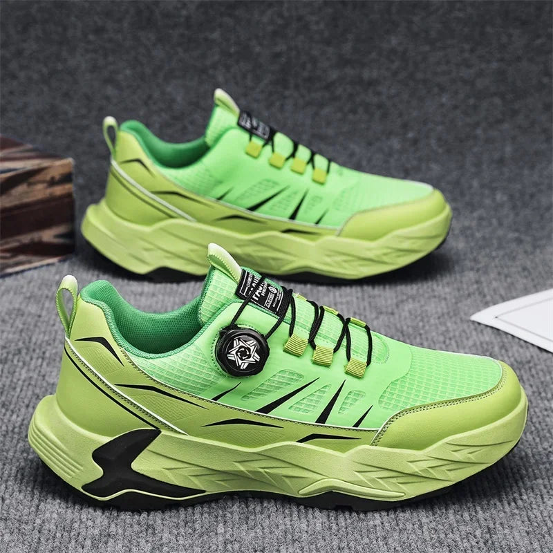 Sneakers chunky casual in pelle in microfibra da uomo