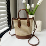 Borsa a mano casual con bordo a contrasto in pelle PU e cinturino regolabile da donna - Borsa a mano ATREND