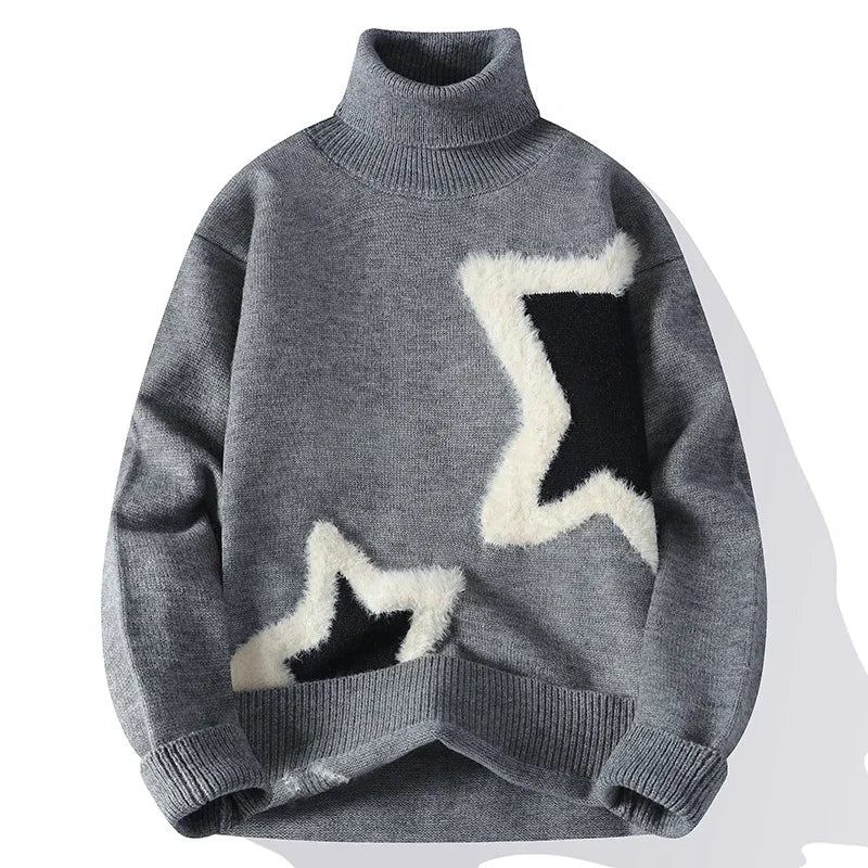Dolcevita casual con stelle da uomo - Pullover uomo ATREND
