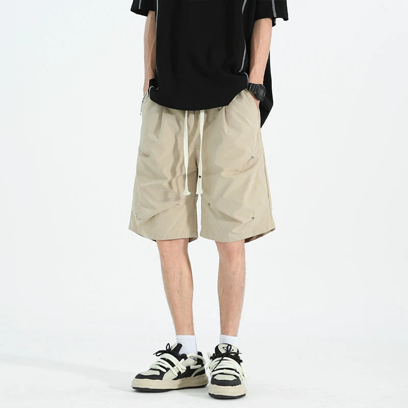 Men's Elastic Waistband Drawstring Casual Shorts