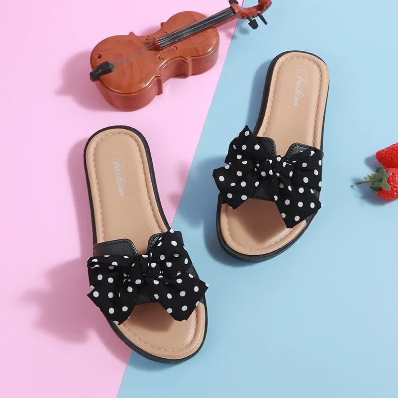 Ciabatte outdoor con fascia a pois e fiocco da donna - Ciabatte donna ATREND