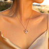 Collana con cuore e pietra portafortuna con brillantini e scritta da donna