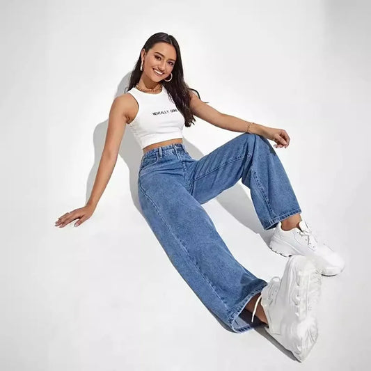 Jeans casual a vita alta da donna - Jeans donna ATREND