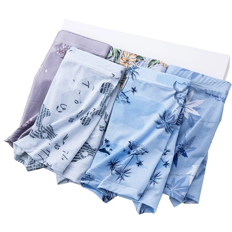 Boxer casual 5 pezzi elasticizzati con stampa grafica da uomo - Boxer uomo ATREND