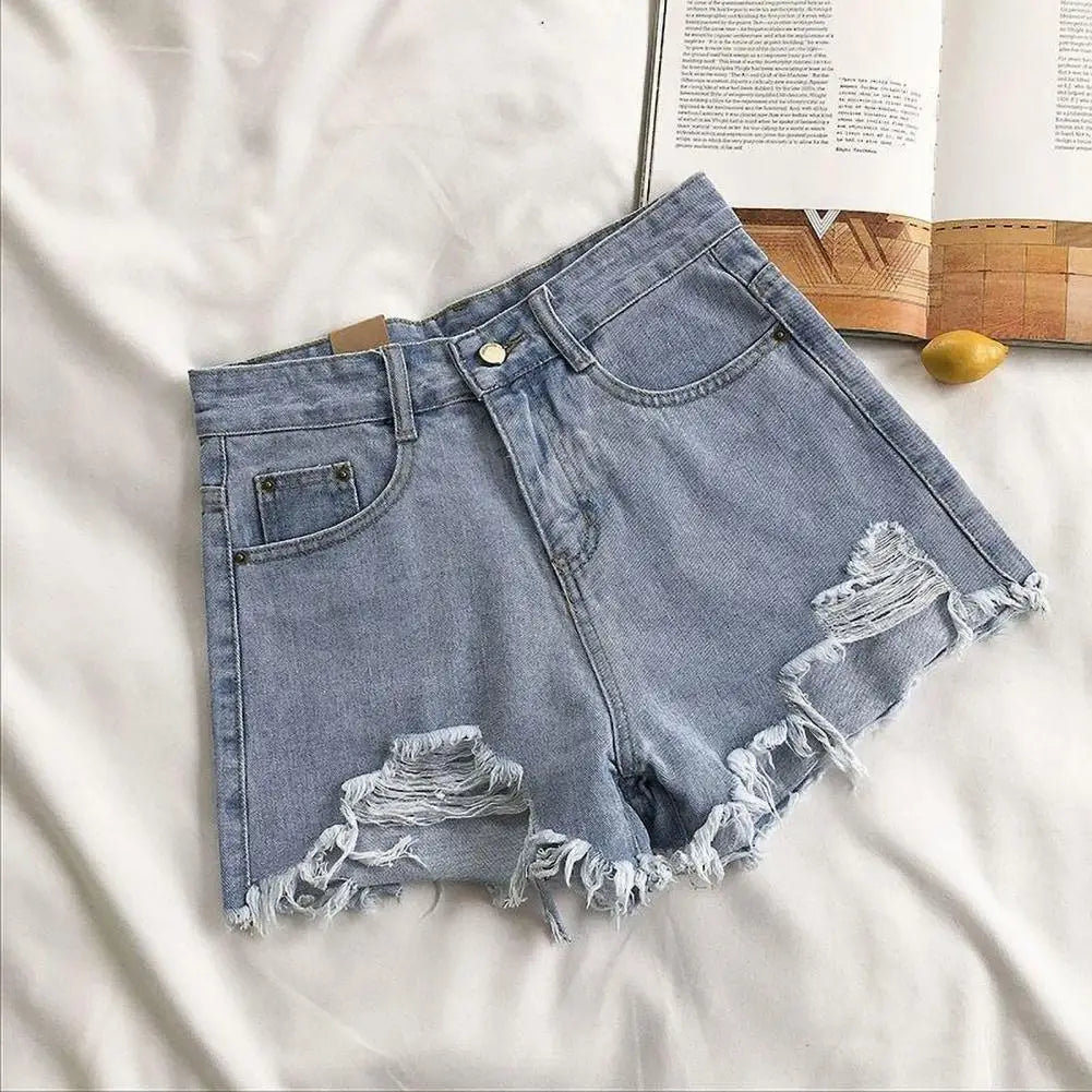 Pantaloncini di jeans casual strappati da donna - Pantaloncini di jeans donna ATREND