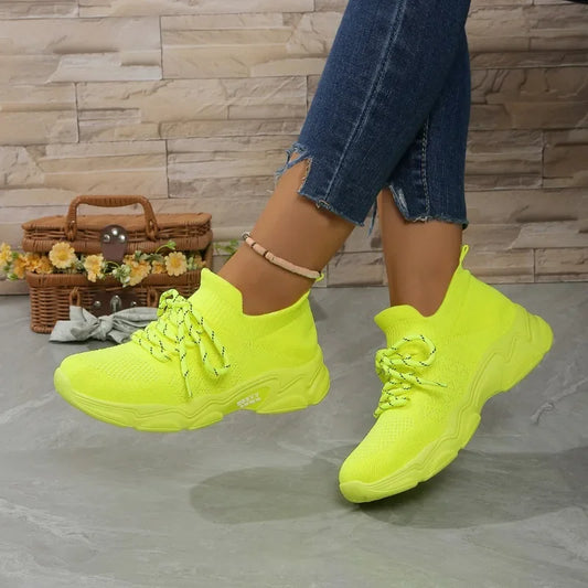 Sneakers casual in cotone outdoor con lacci da donna - Sneakers donna ATREND