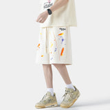 Pantaloncini casual con stampa grafica fascia elastica e lacci da uomo - Pantaloncini uomo ATREND