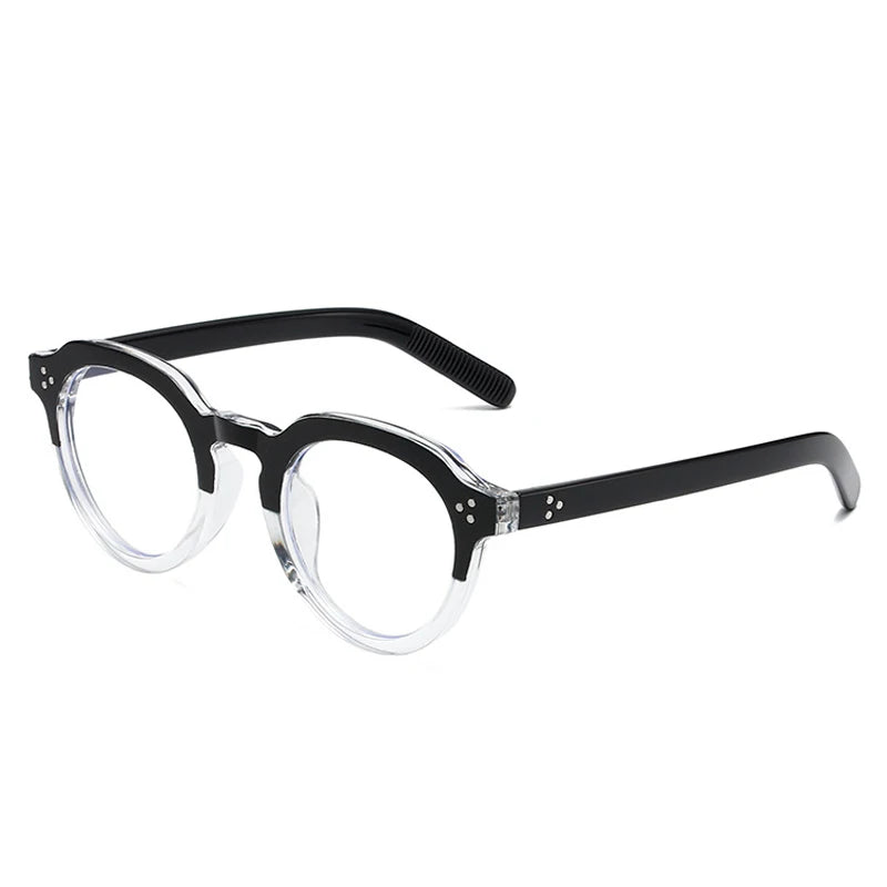 Occhiali da sole rotondi bicolor con lenti trasparenti e colorate unisex - Occhiali da sole unisex ATREND