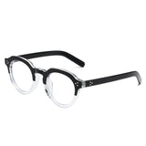 Occhiali da sole rotondi bicolor con lenti trasparenti e colorate unisex - Occhiali da sole unisex ATREND