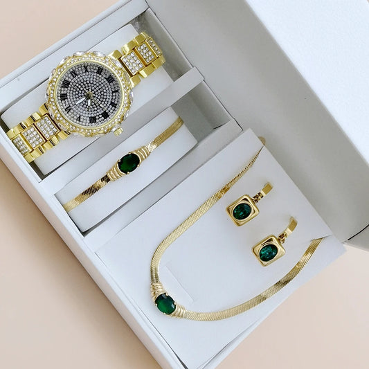 Set idea regalo con orologio collana bracciaeltto e orecchini con pietra da donna - Idea regalo donna ATREND