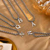 Collana con ciondolo in acciaio inossidabile con catena a corda intrecciata con alfabeto unisex