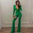 Jumpsuit casual con scollo profondo a V e gamba larga da donna - Abbigliamento Abiti ATREND