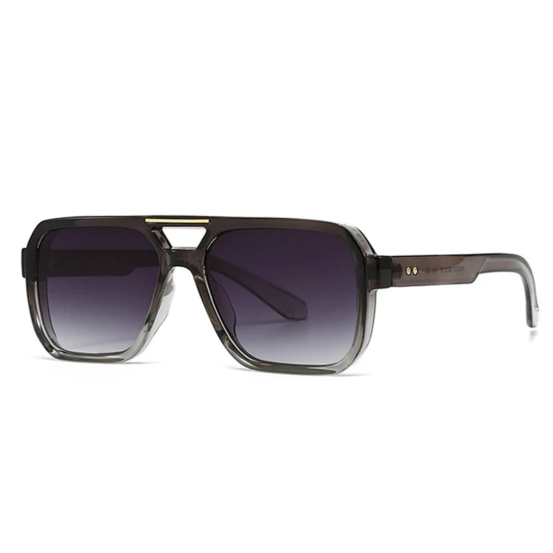 Occhiali da sole retrò con lente geometrica bicolor unisex - Occhiali da sole unisex ATREND