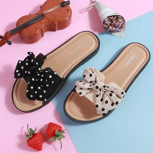 Ciabatte outdoor con fascia a pois e fiocco da donna - Ciabatte donna ATREND
