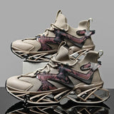Sneakers chunky patchwork casual con suola geometrica da uomo