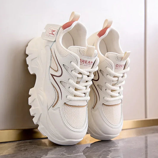 Sneakers casual patchwork con para alta e lacci da donna - Sneakers donna ATREND