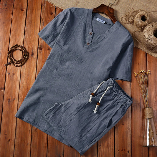Set coordinato casual t-shirt e pantaloncini da uomo - Set coordinato uomo ATREND