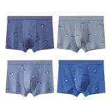 Boxer casual 4 pezzi in cotone elastici con stampa in lettere da uomo - Boxer uomo ATREND