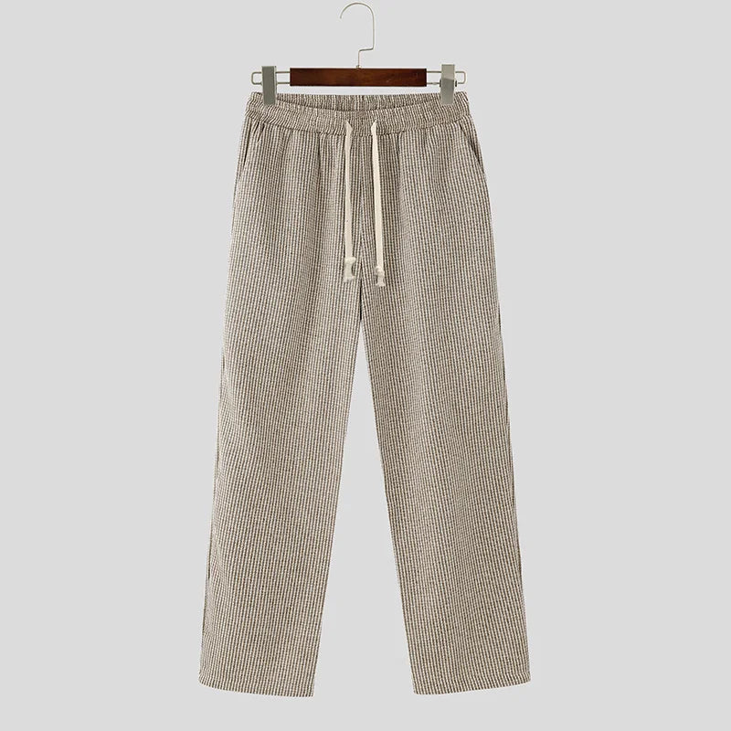 Pantaloni casual a righe con fascia elastica da uomo - Pantaloni uomo ATREND