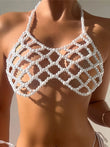 Bikini patchwork geometrico con perle da donna - Costume donna ATREND