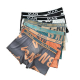 Men's 6 Piece Letter Print Casual Boxer Shorts