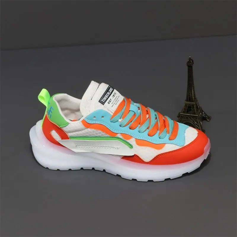 Sneakers casual con suola morbida in pelle microfibra da uomo