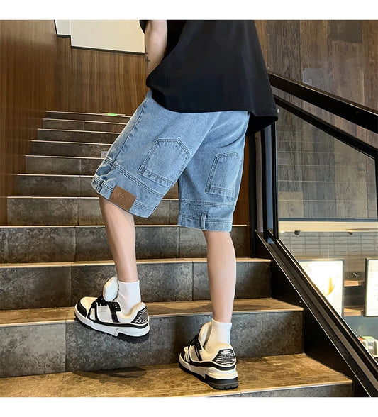 Pantaloncini di jeans casual oversize da uomo - Pantaloncini in jeans uomo ATREND
