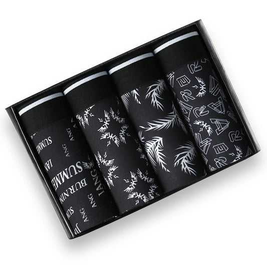 Boxer casual 4 pezzi confortevoli con stampa grafica da uomo - Boxer uomo ATREND