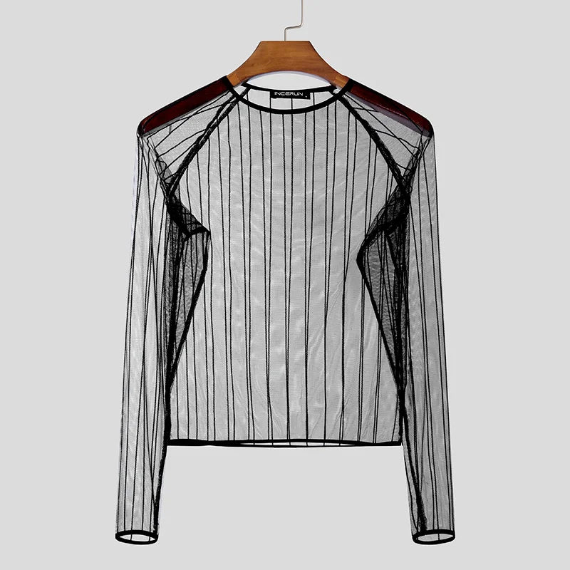 T-shirt trasparente in rete da uomo - Pantaloni uomo ATREND