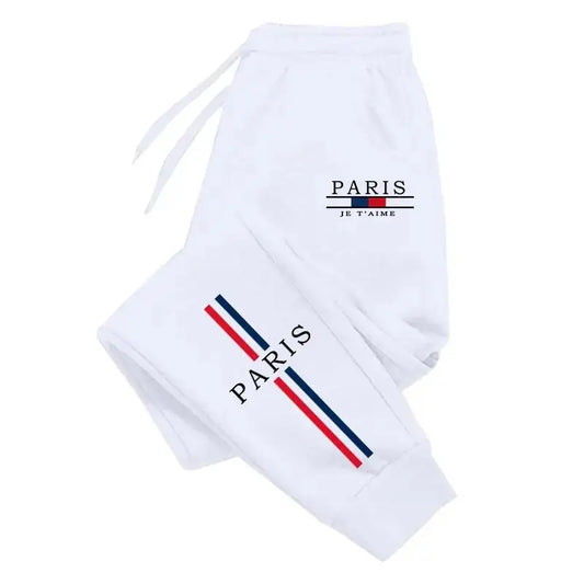 Pantaloni sportivi con fascia elastica con lacci e stampa a lettere unisex - Pantaloni sportivi unisex ATREND