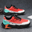 Sneakers chunky casual in pelle in microfibra da uomo