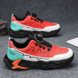 Sneakers chunky casual in pelle in microfibra da uomo