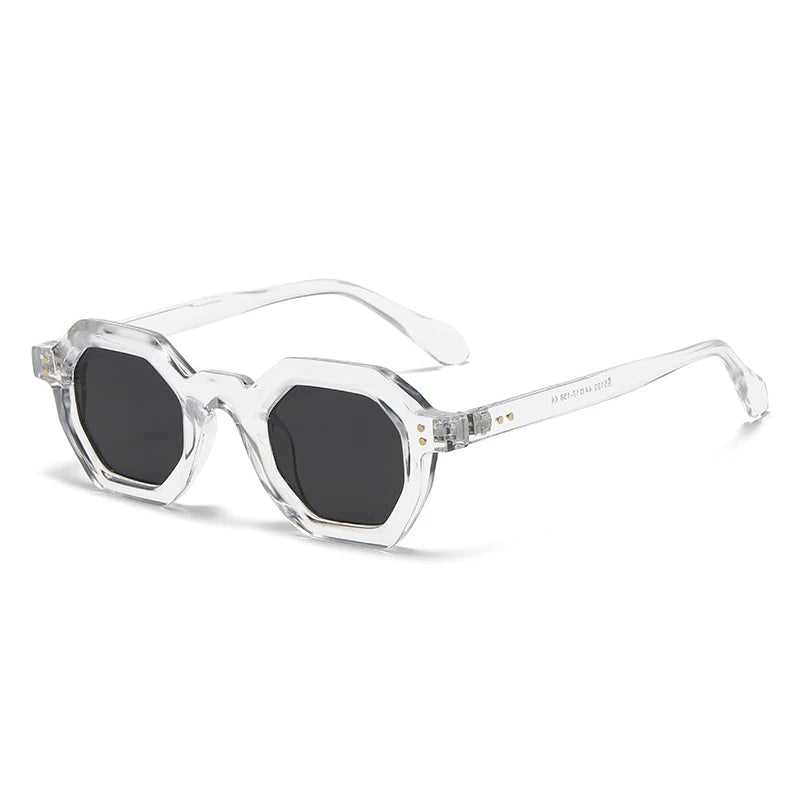 Occhiali da sole geometrici bicolor con lenti chiare o scure unisex - Occhiali da sole unisex ATREND