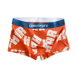 Boxer casual 4 pezzi con fascia elastica e stampa a lettere da uomo