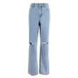 Jenas casual strappati con gamba larga da donna - Jeans donna ATREND