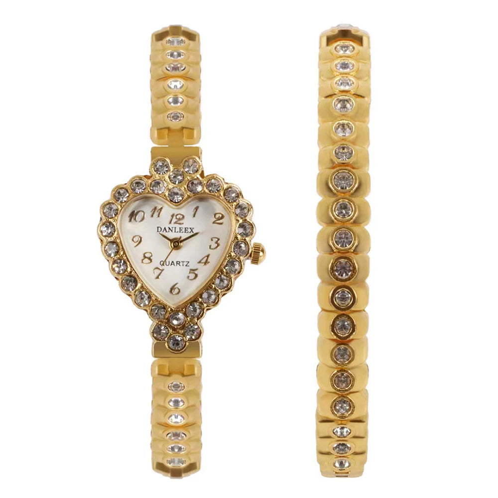 Set idea regalo con orologio a forma di cuore braccialetto con brillantini da donna - Idea regalo donna ATREND