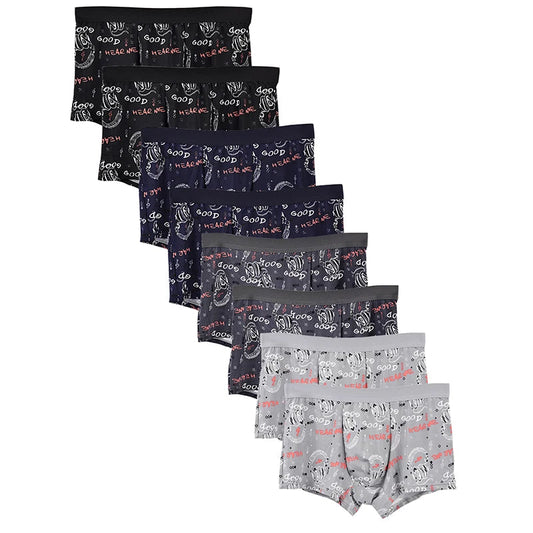 Boxer casual 8 pezzi con fascia elastica e stampa grafica da uomo - Boxer uomo ATREND