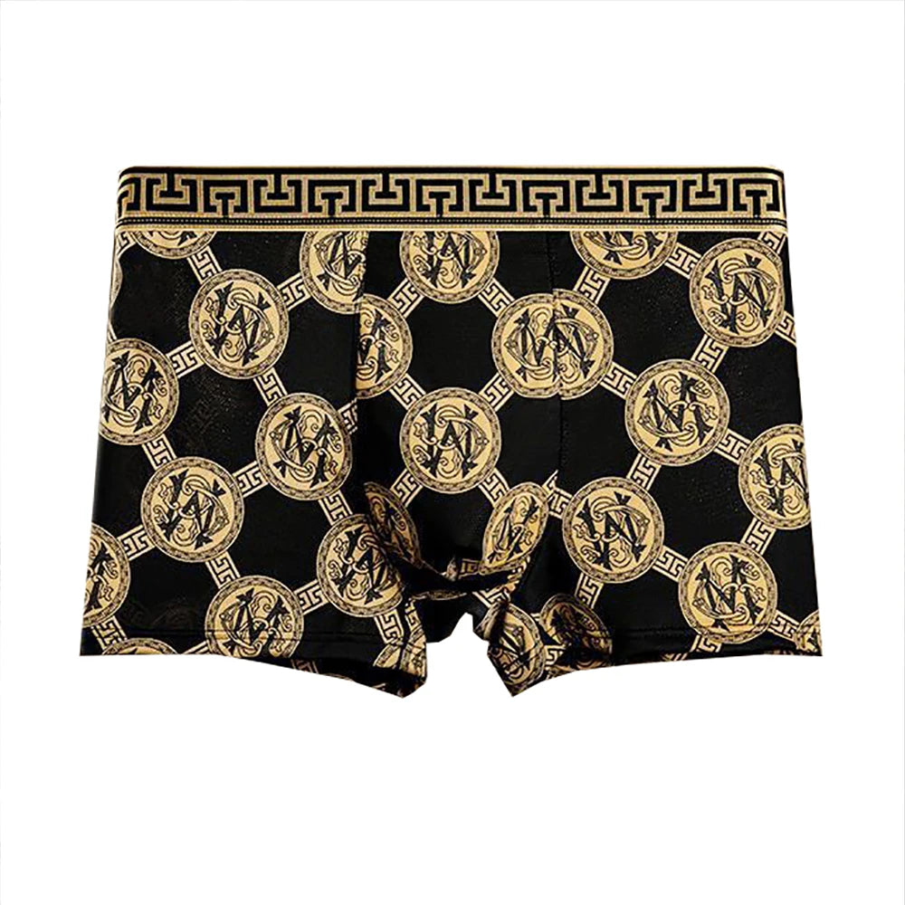 Boxer casual 4 pezzi con stampa grafica e fascia elastica da uomo - Boxer uomo ATREND