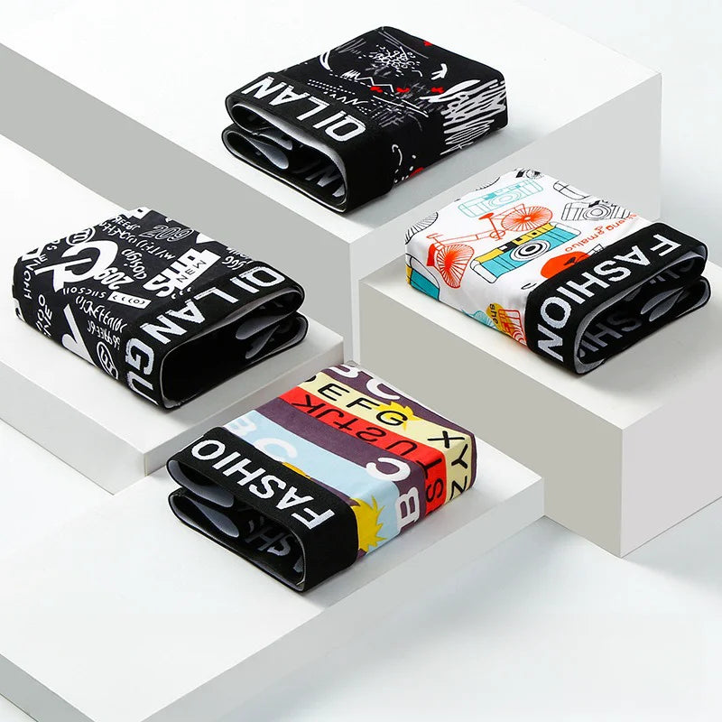 Boxer casual con stampa grafica in cotone da uomo - Boxer uomo ATREND