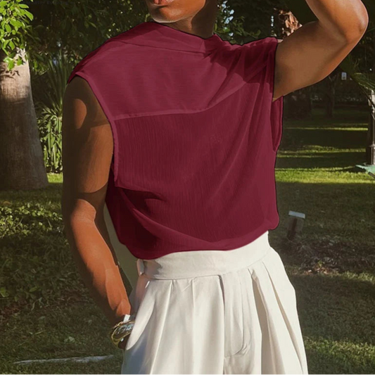 T-shirt casual patchwork trasparente da uomo - T-shirt uomo ATREND