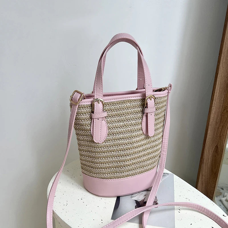 Borsa a mano casual con bordo a contrasto in pelle PU e cinturino regolabile da donna - Borsa a mano ATREND